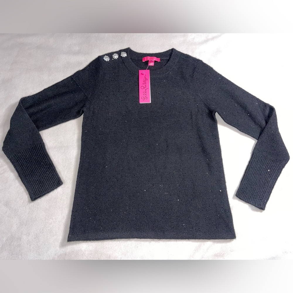 Lilly Pulitzer Midnight‎ Sweater with Floral Accents
